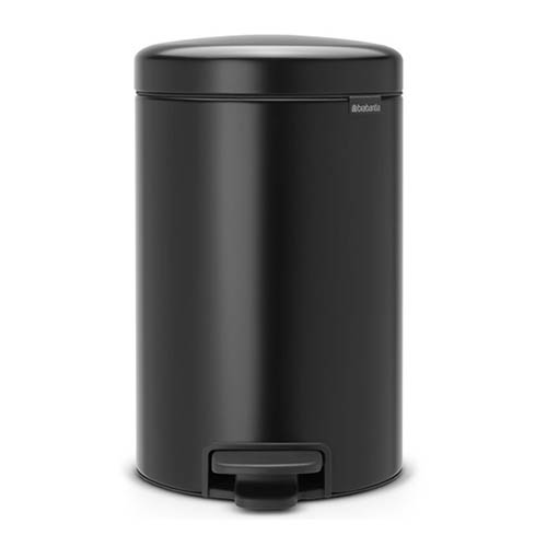 פח אשפה פדל 12 ליטר שחור מט  NewIcon |  | אתר  עיצוב הבית BZR TRADE